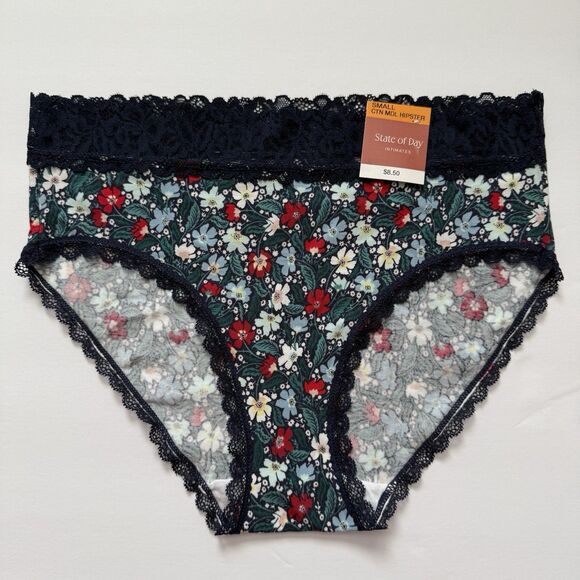 NWT State of Day Women's Cotton Modal Lace-Trim Hipster Panty Underwear 4 Colors - Picture 2 of 8